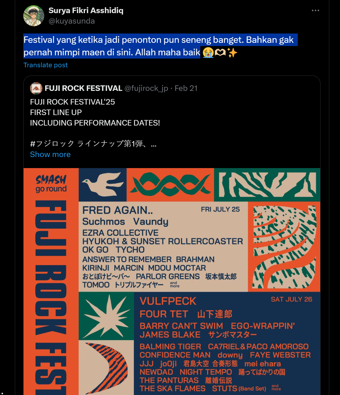 The Panturas Resmi Masuk Line Up Fuji Rock Festival 2025, Band Kedua Setelah ALI Radio yang Menggebrak Festival Negeri Matahari Terbit