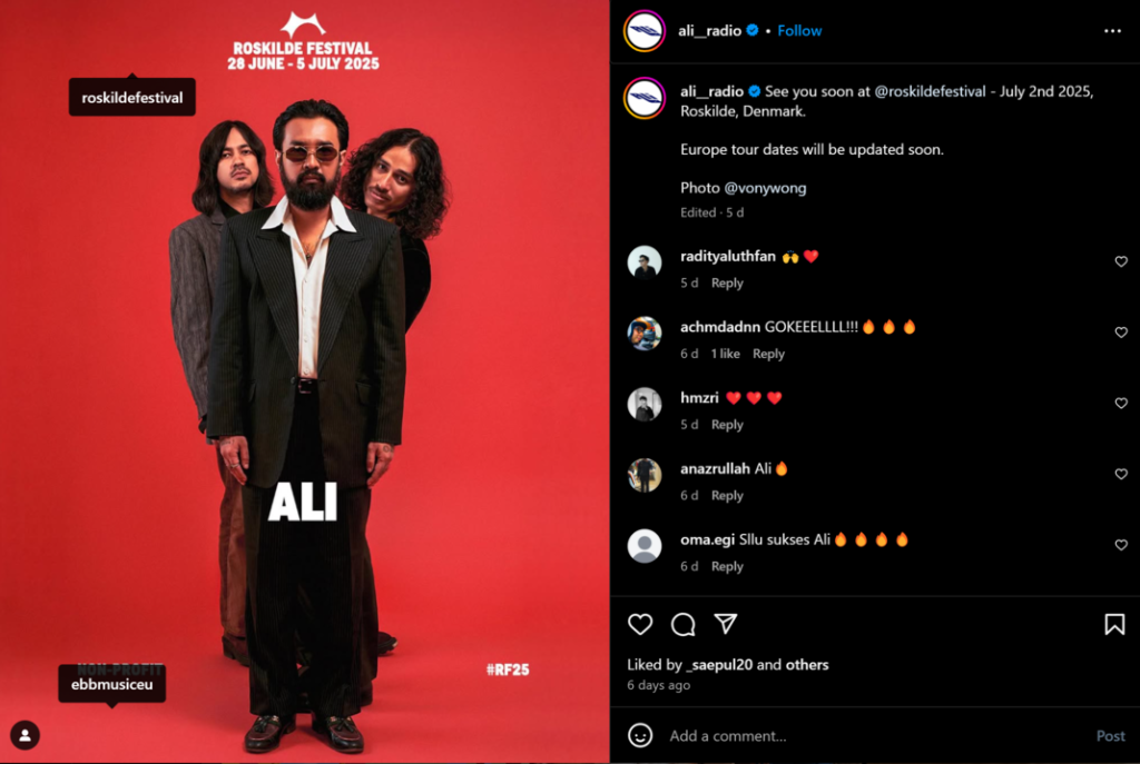 Ali Radio Resmi Jadi Line Up Roskilde Festival 2025, Jadwal Tour Eropa Menyusul!