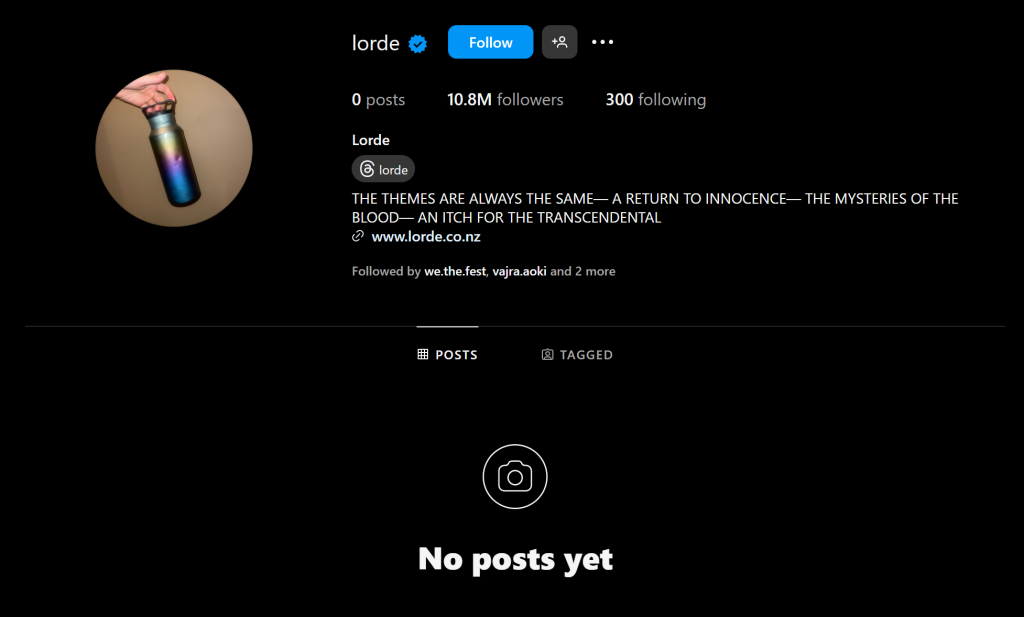 Lorde Tiba-Tiba Hapus Semua Isi Media Sosial dan Unggah Lagu Baru di TikTok: Tanda Album Baru?