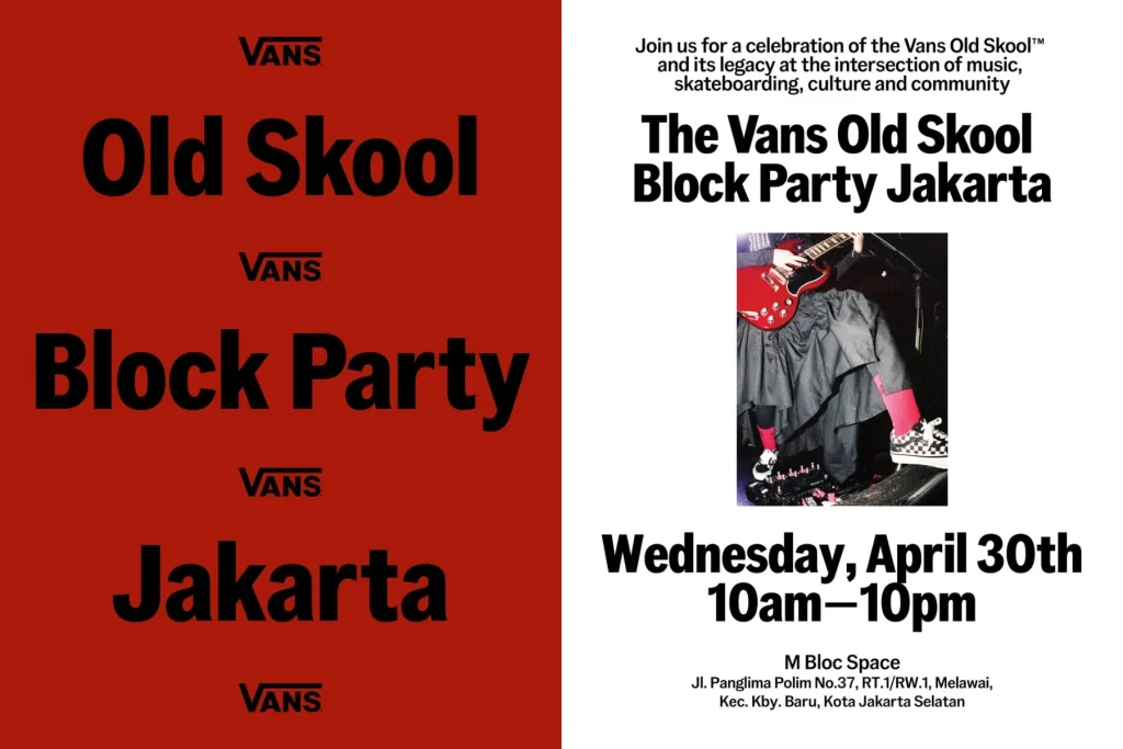 Vans Indonesia Tetap Gelar Acara The Old Skool Block Party Sebagai Penghormatan dan Tribute untuk Ricky Siahaan, Seringai
