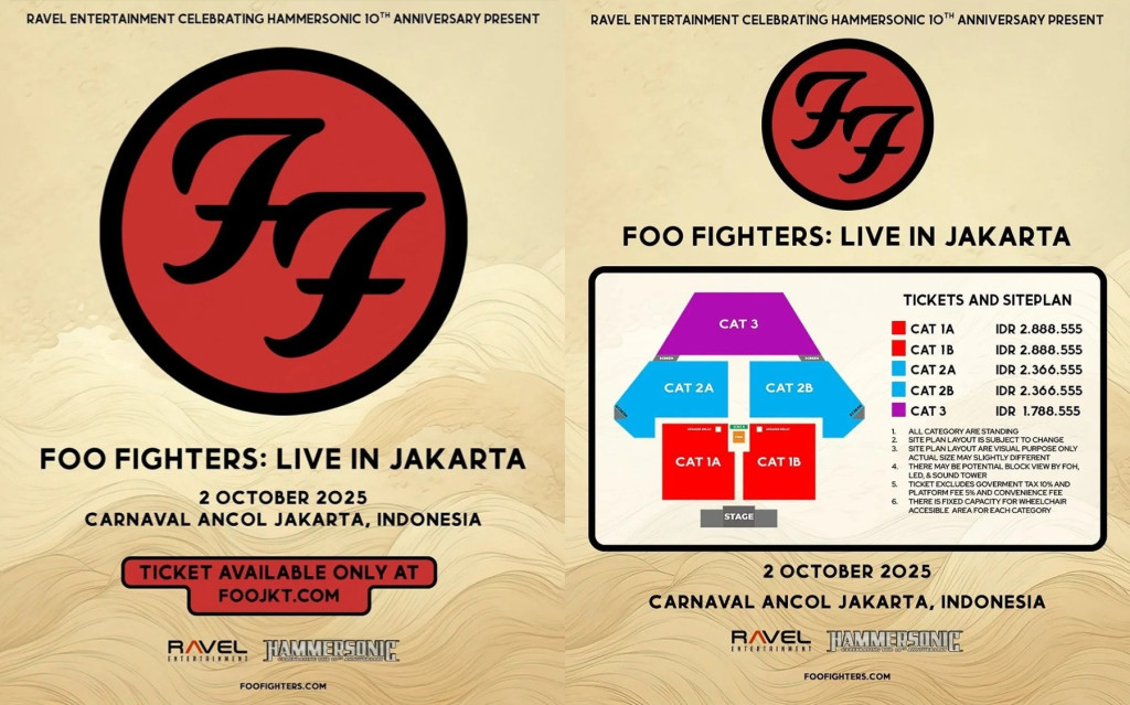 The Legend Is Back, Foo Fighters Siap Mengguncang Jakarta, di Carnaval Ancol Oktober 2025!